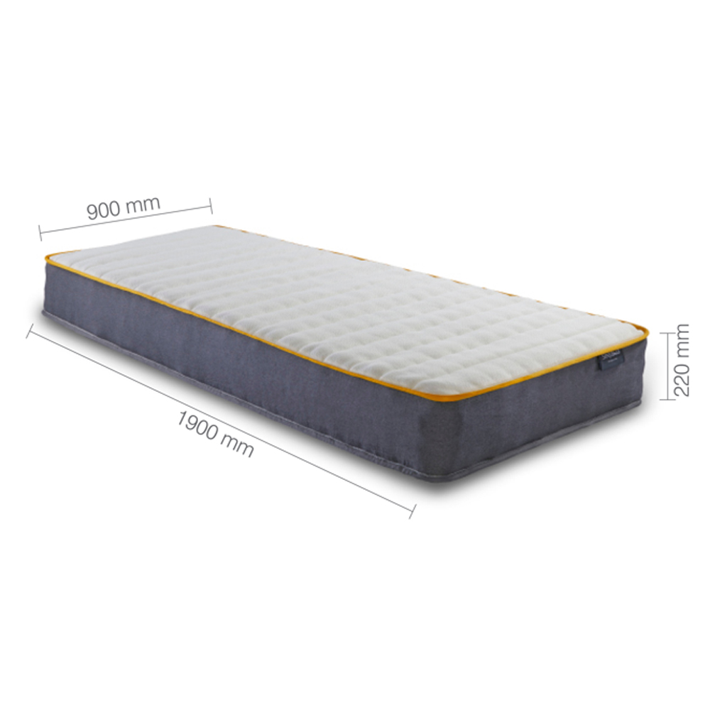 Beauport Fabric Single Mattress In White Blue