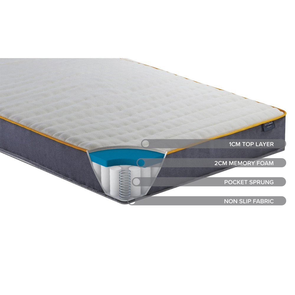 Beauport Fabric Small Double Mattress In White Blue