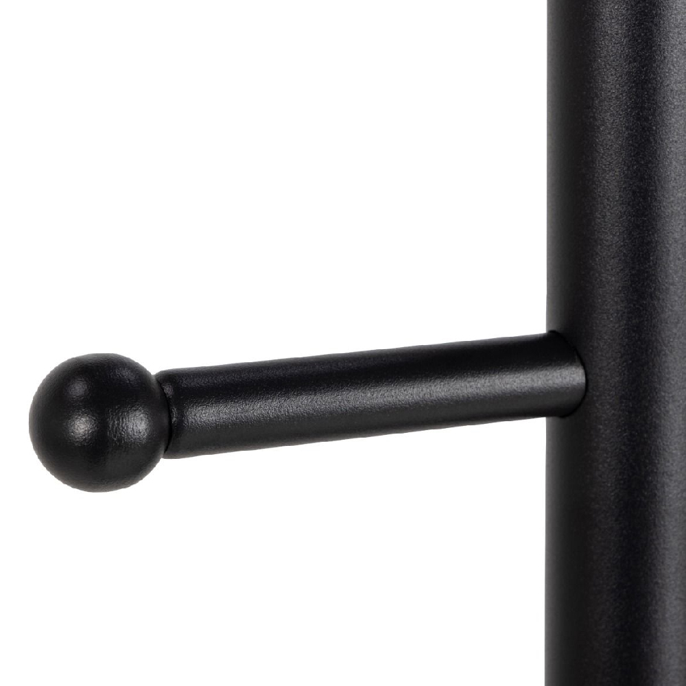 Beaver Metal Coat Hanger With 5 Hooks In Matt Black