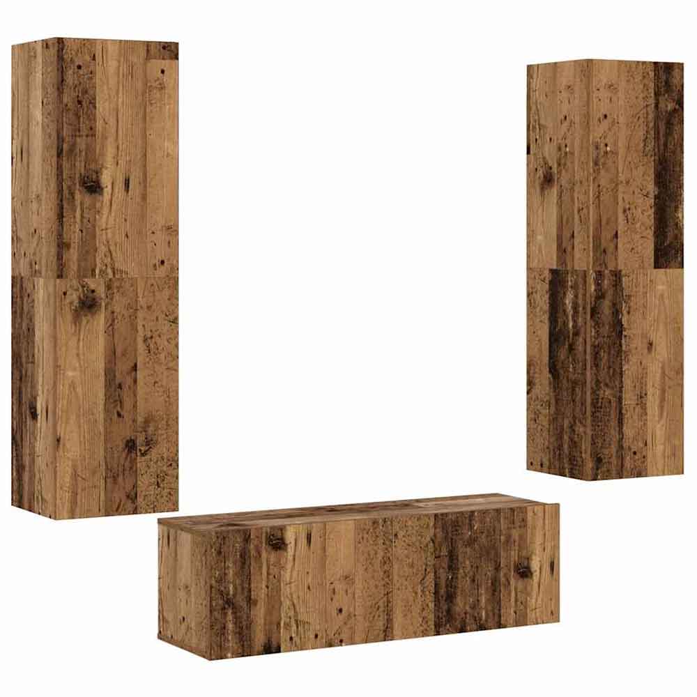 Beaverton 100cm Wooden 3 Piece Entertainment Unit In Brown