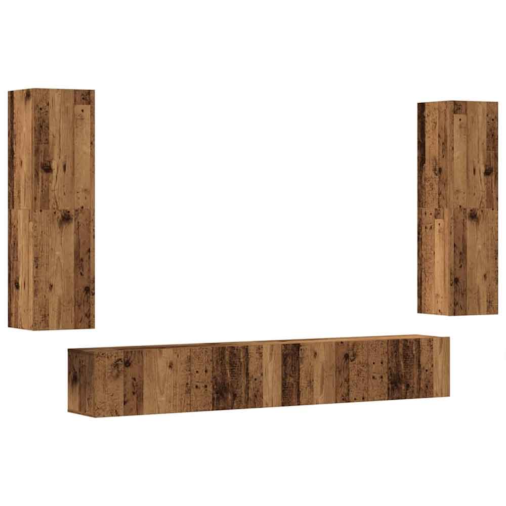 Beaverton 100cm Wooden 4 Piece Entertainment Unit In Brown