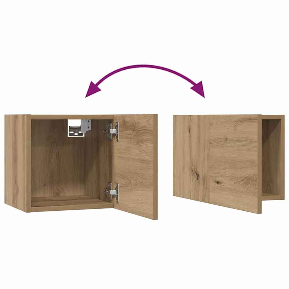 Beaverton 120cm Wooden 6 Piece Entertainment Unit In Artisan Oak