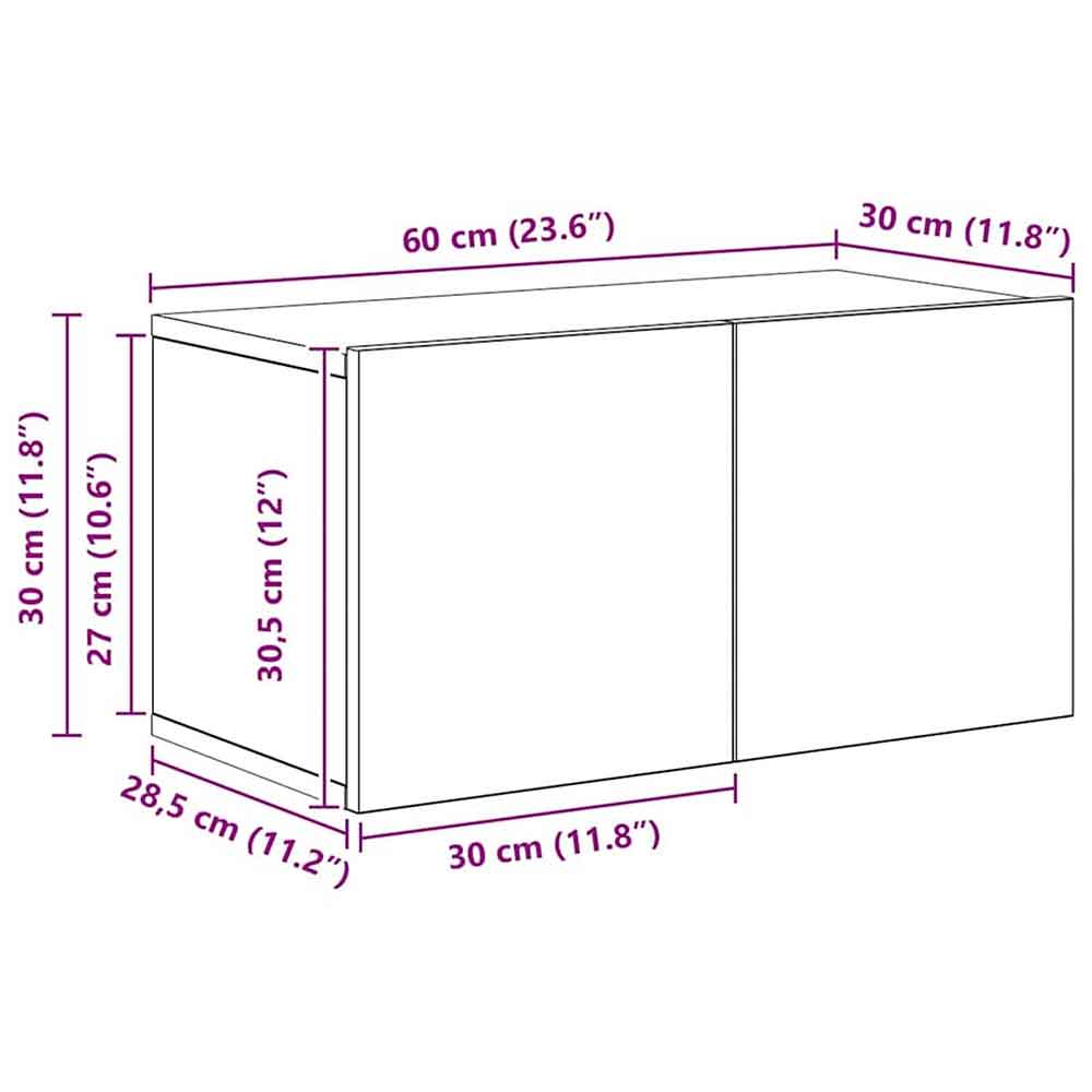 Beaverton 120cm Wooden 6 Piece Entertainment Unit In Black Oak