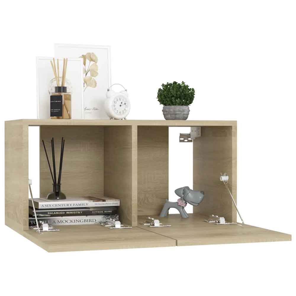 Beaverton 120cm Wooden 6 Piece Entertainment Unit In Sonoma Oak