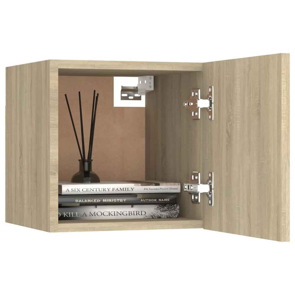 Beaverton 120cm Wooden 6 Piece Entertainment Unit In Sonoma Oak