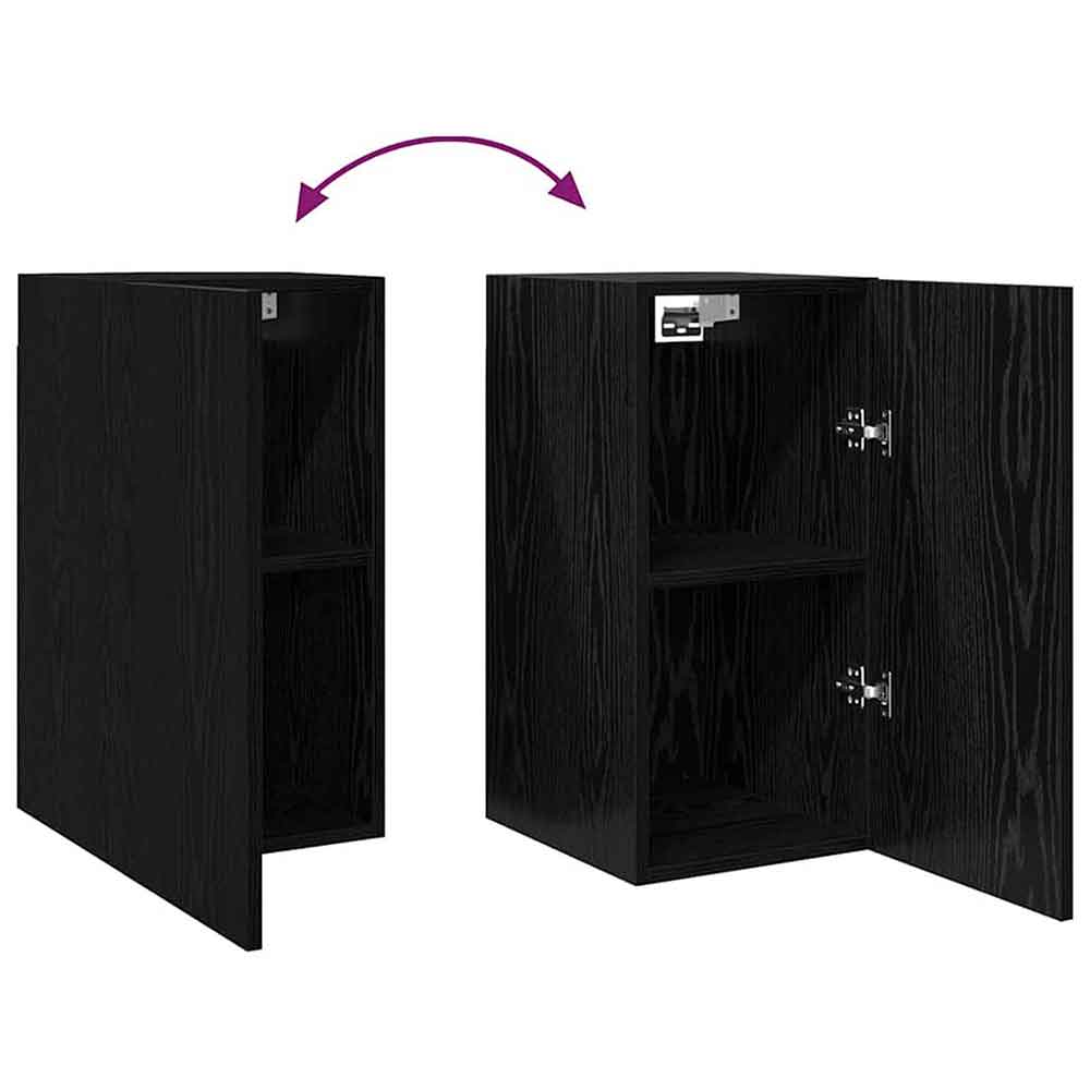 Beaverton 60cm Wooden 3 Piece Entertainment Unit In Black Oak