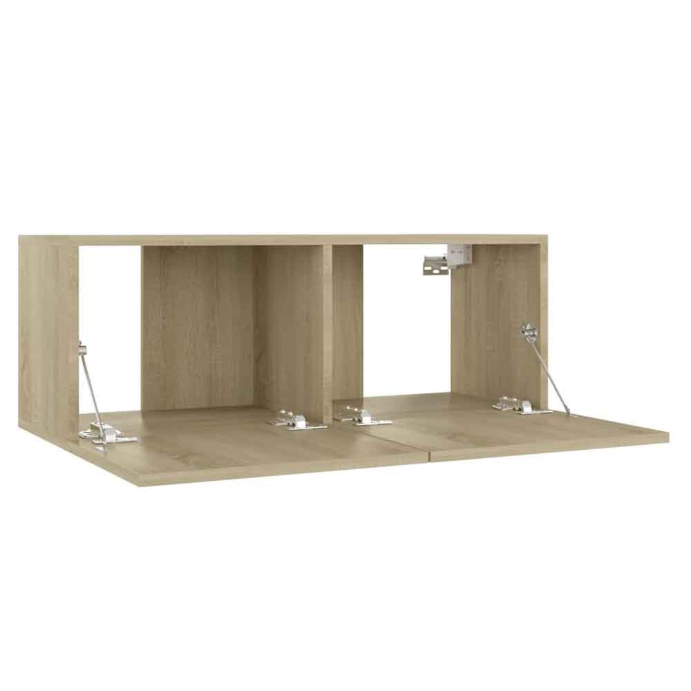 Beaverton 80cm Wooden 3 Piece Entertainment Unit In Sonoma Oak