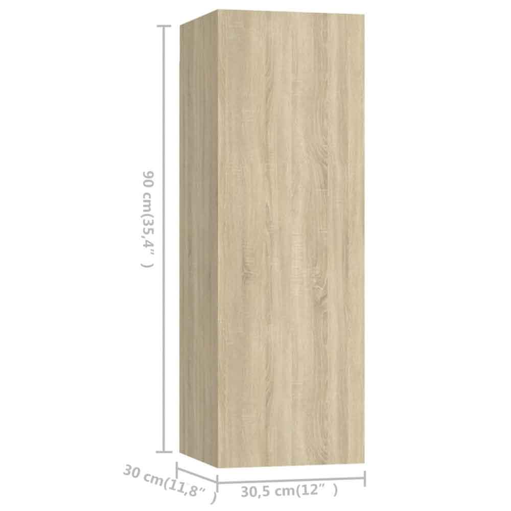Beaverton 80cm Wooden 4 Piece Entertainment Unit In Sonoma Oak