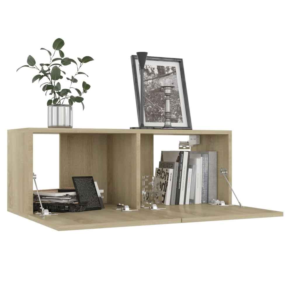 Beaverton 80cm Wooden 4 Piece Entertainment Unit In Sonoma Oak