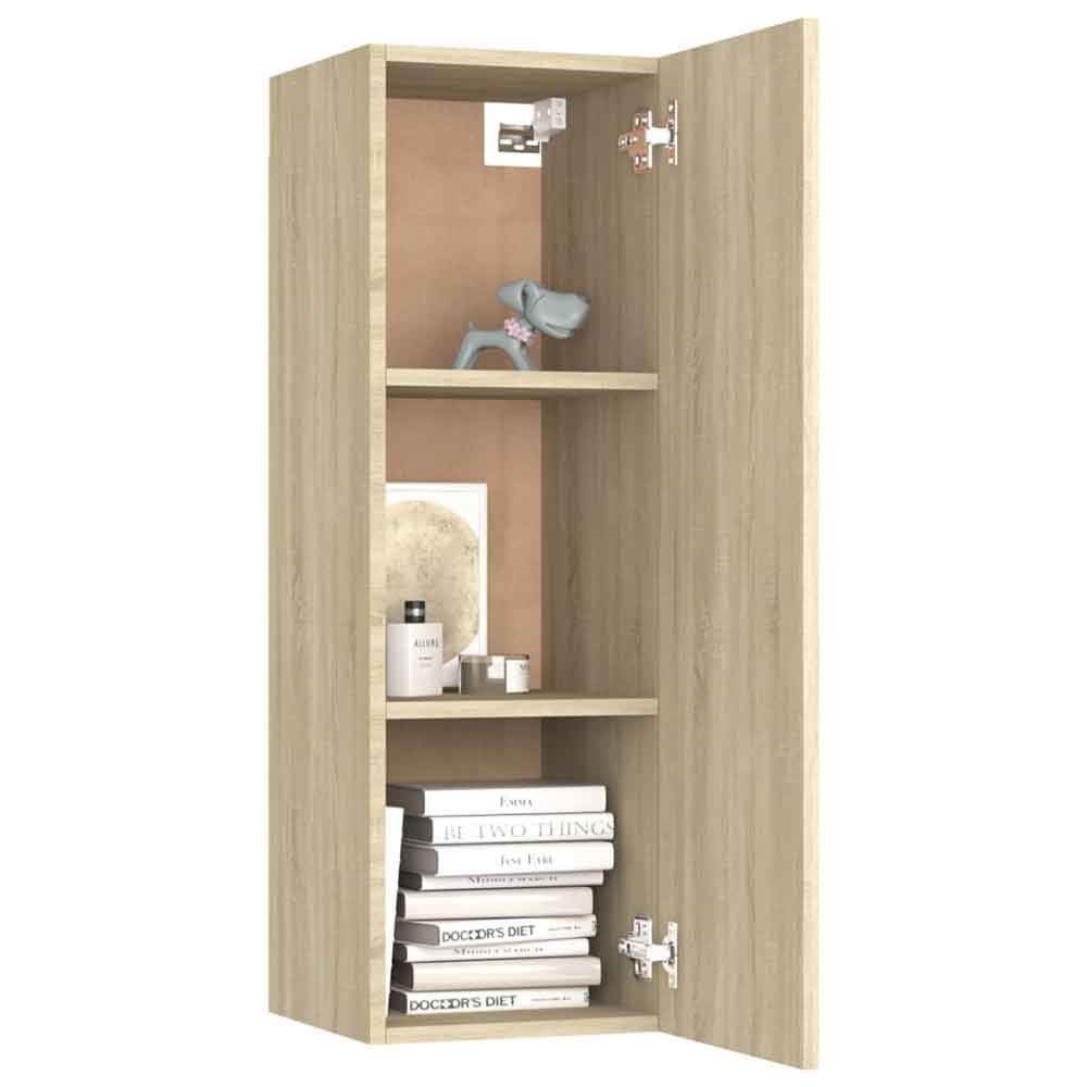Beaverton 80cm Wooden 4 Piece Entertainment Unit In Sonoma Oak