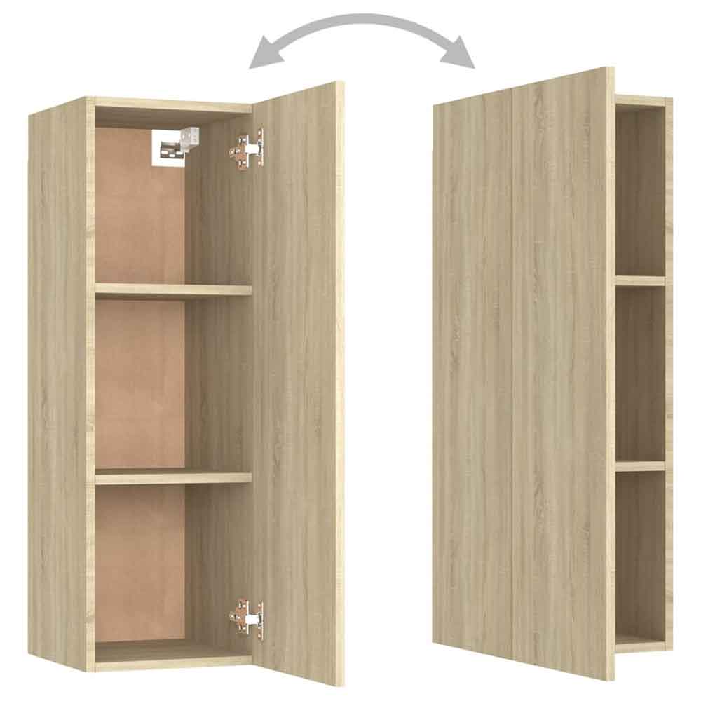 Beaverton 80cm Wooden 4 Piece Entertainment Unit In Sonoma Oak