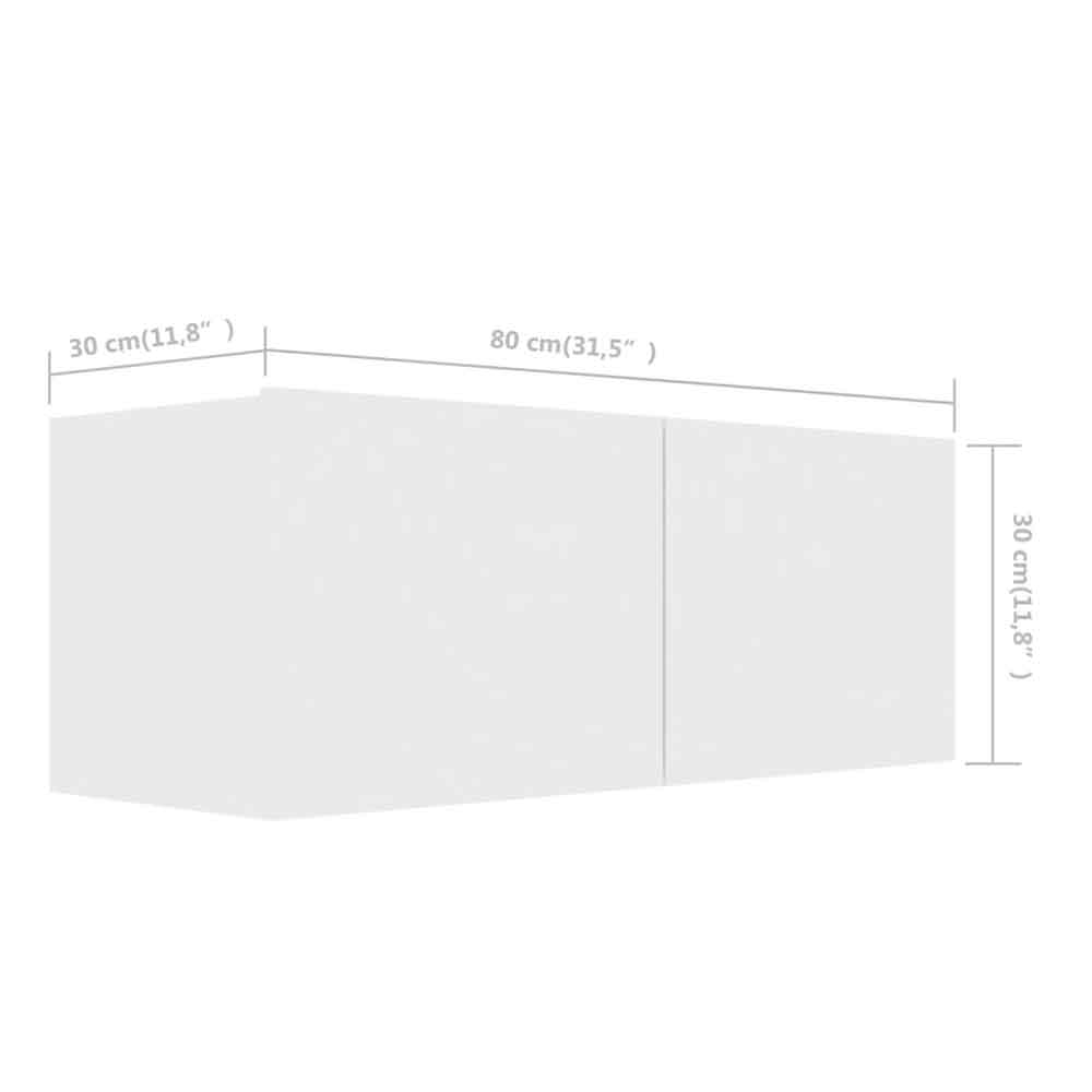 Beaverton 80cm Wooden 4 Piece Entertainment Unit In White
