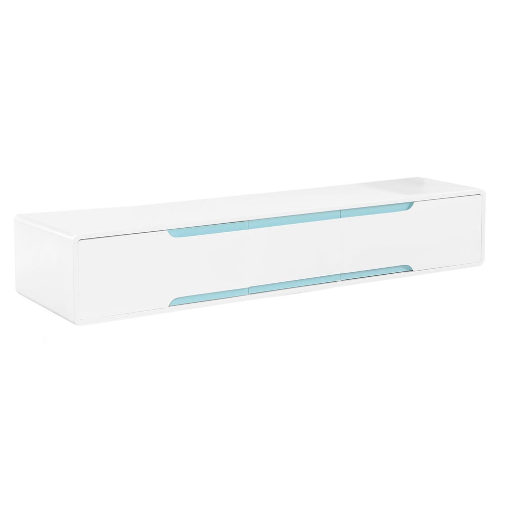 Becka High Gloss TV Stand With 3 Drawers In Matt White
