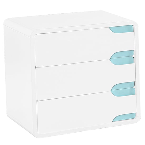 Read more about Becka wooden chest of 3 drawers in white matt gloss