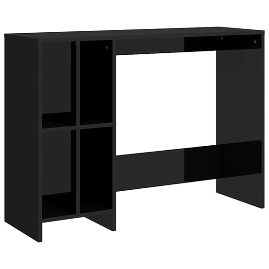 Becker High Gloss Laptop Desk With 4 Shelves In Black_2