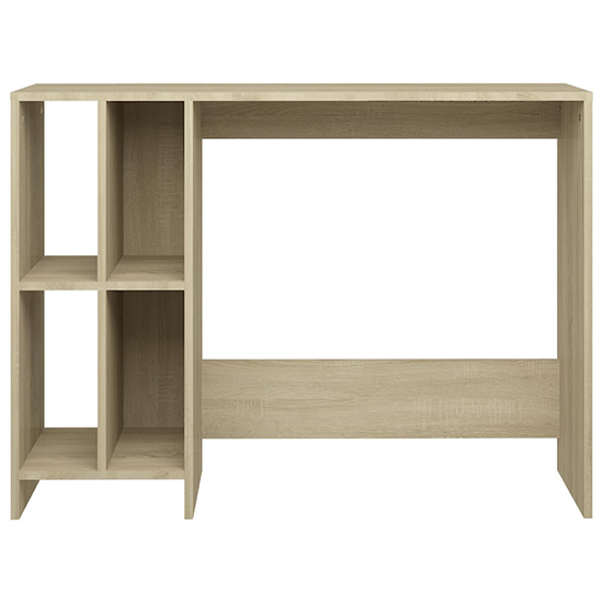 Becker Wooden Laptop Desk With 4 Shelves In Sonoma Oak