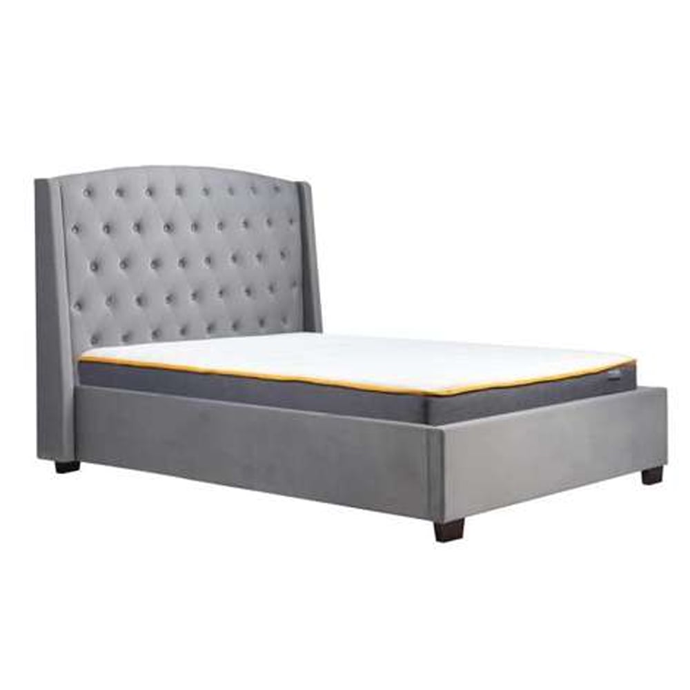 Beckley Fabric Super King Size Bed In Grey