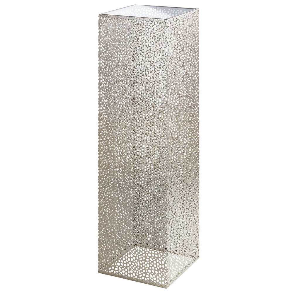 Beckley Large Glass Metal Decorative Pillar In Champagne
