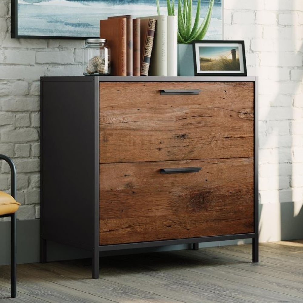Read more about Beckley wooden office cabinet with 2 drawers in vintage oak