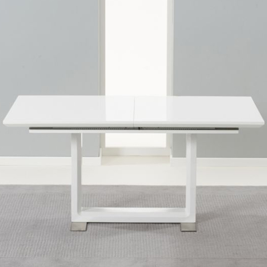 Beckolen Rectangular Extending High Gloss Dining Table In White_2