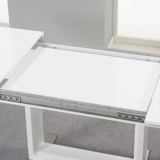 Beckolen Rectangular Extending High Gloss Dining Table In White_4