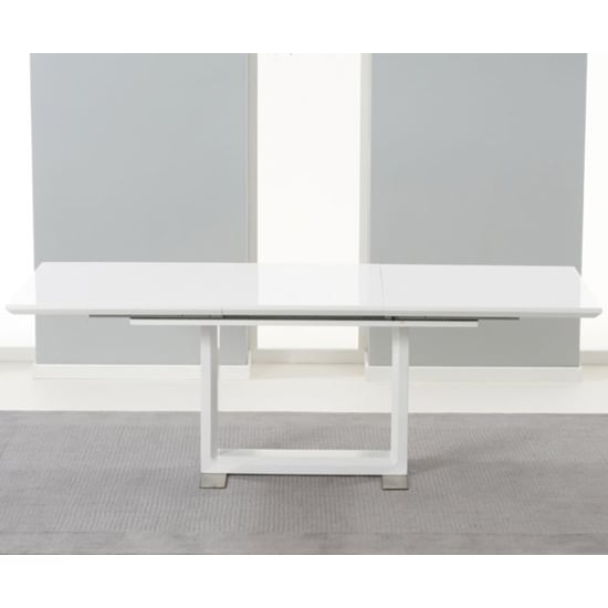 Beckolen Rectangular Extending High Gloss Dining Table In White_1