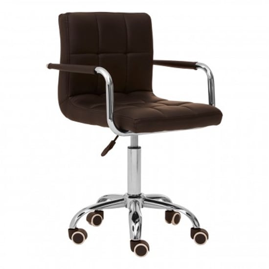 Read more about Becoa home and office leather chair in black with swivel base