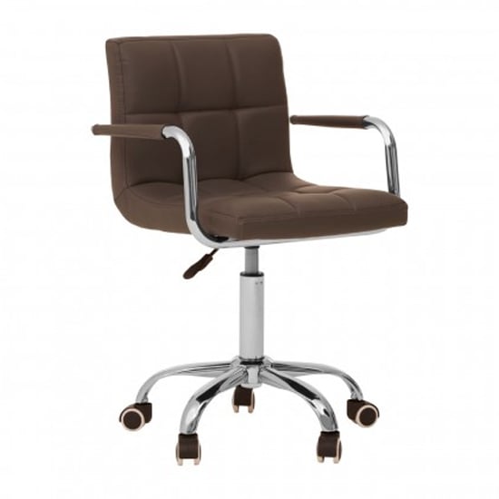 Becoa Home And Office Leather Chair In Grey With Swivel Base