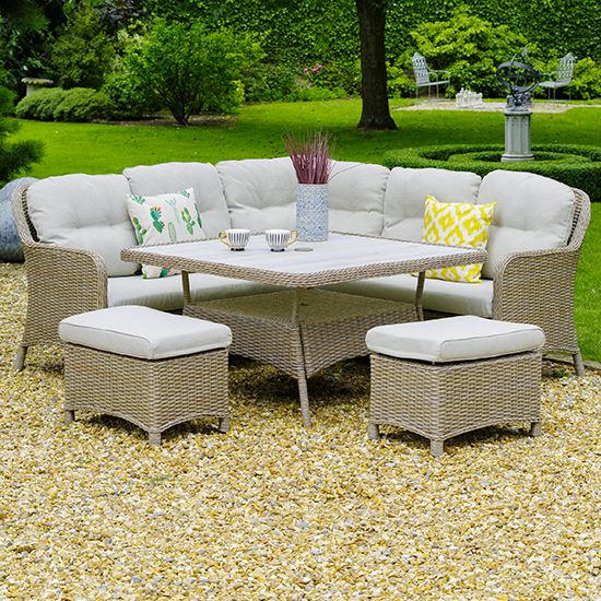 Photo of Becton outdoor compact modular lounge set in sand grey