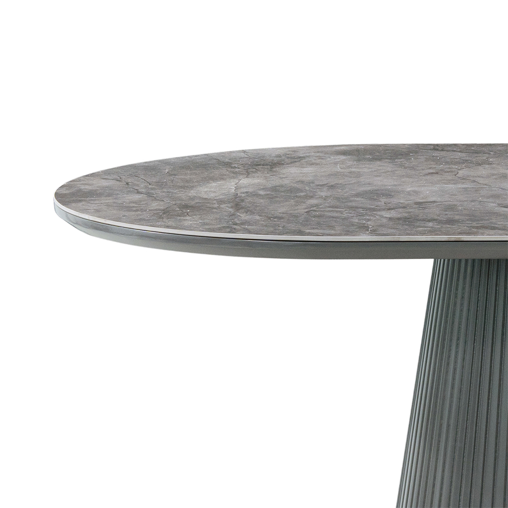 Bedford Rectangular Sintered Stone Top Dining Table In Grey