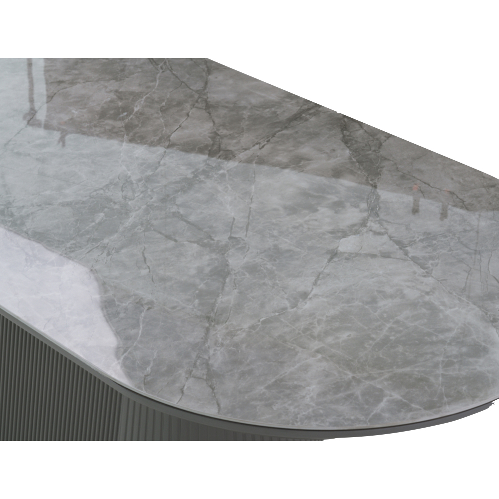 Bedford Sintered Stone Dining Table With 6 Vauxhall Chairs In Dark Grey