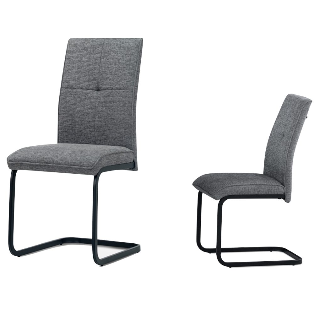 Bedford Sintered Stone Dining Table With 6 Vauxhall Chairs In Dark Grey