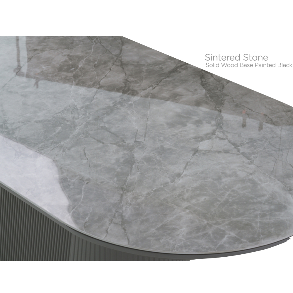 Bedford Sintered Stone Dining Table In Grey