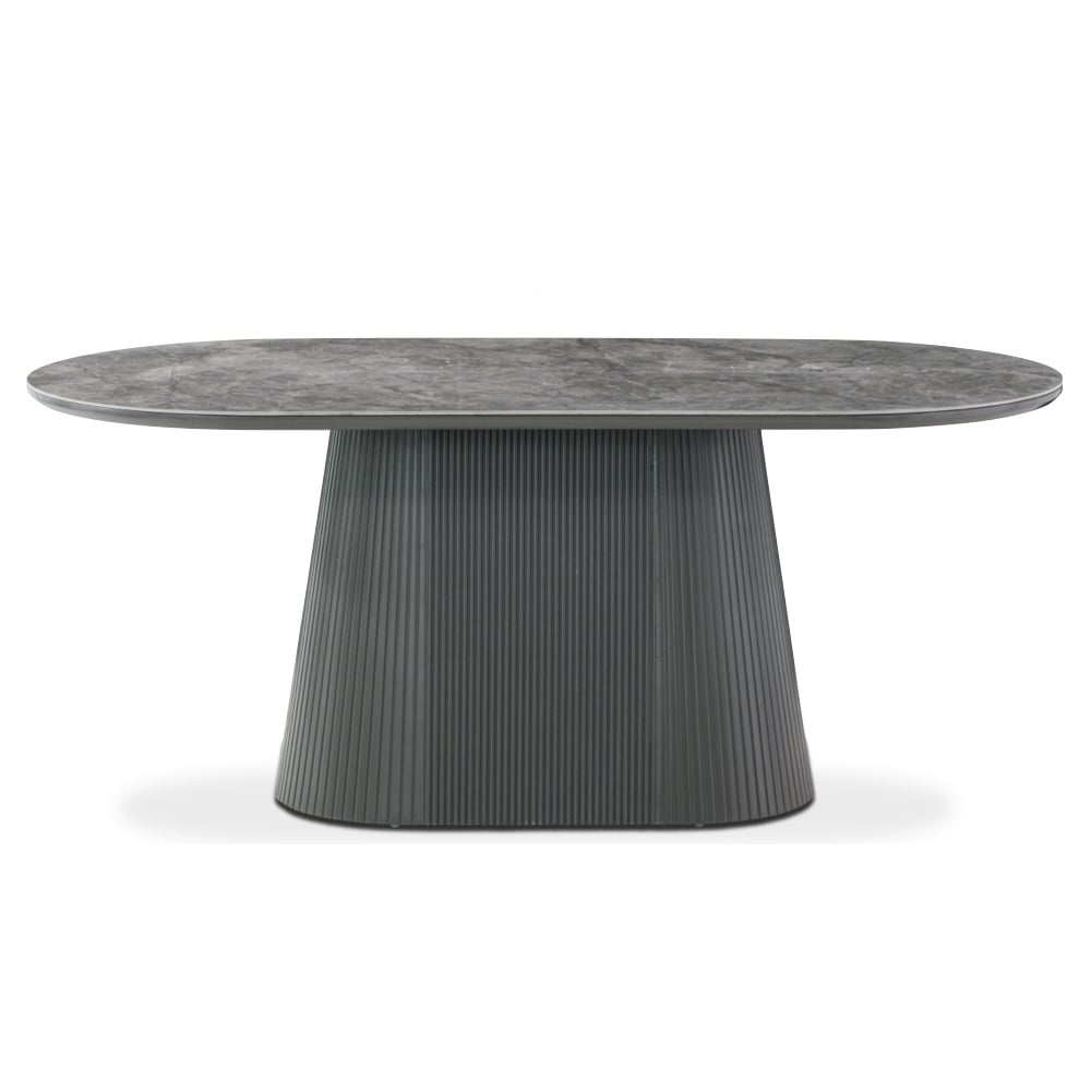 Bedford Sintered Stone Dining Table In Grey