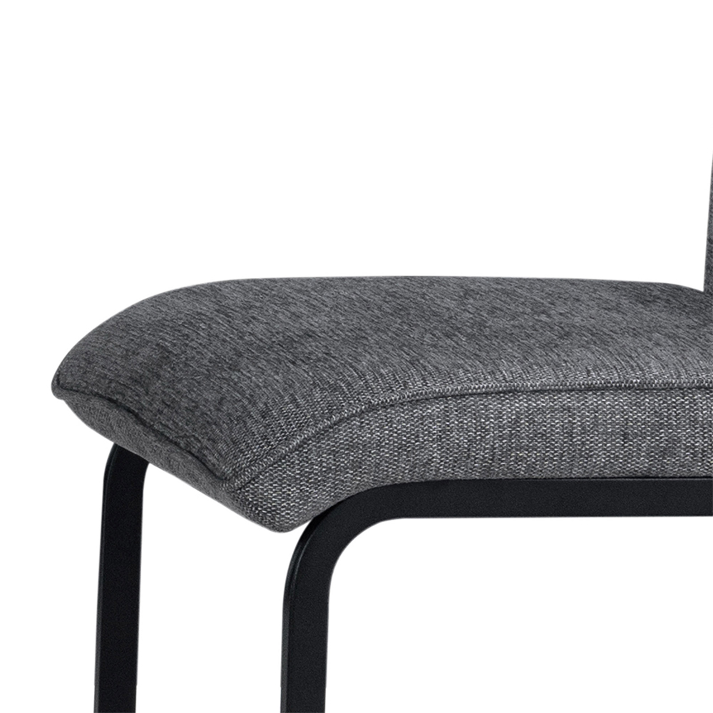 Bedford Sintered Stone Top Dining Table With 6 Vauxhall Chairs In Dark Grey