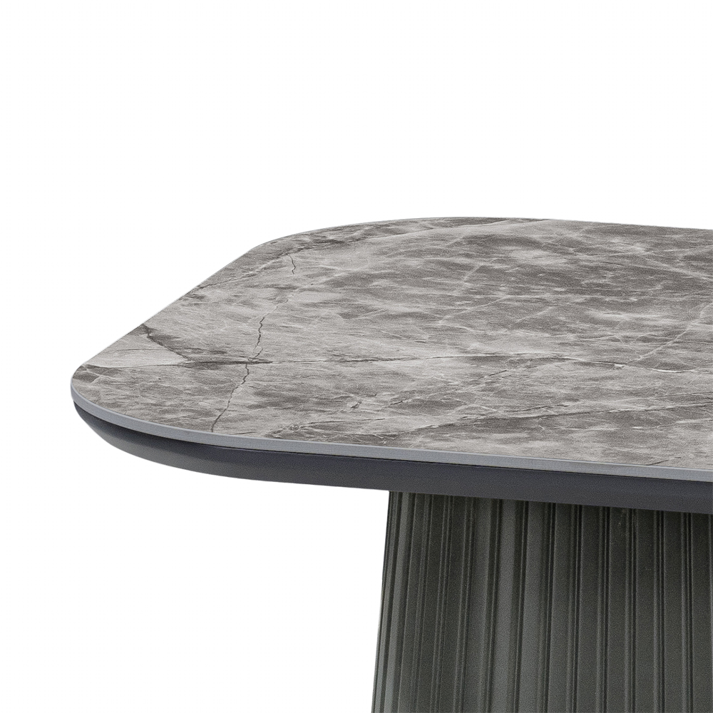 Bedford Square Sintered Stone Top End Table In Grey