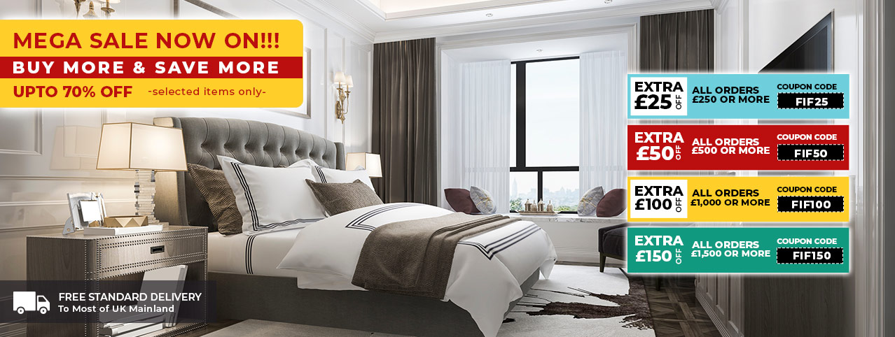 Largest warehouse clearance sale on bedroom furniture sets, beds & wardrobes. Up to 70% off discounts