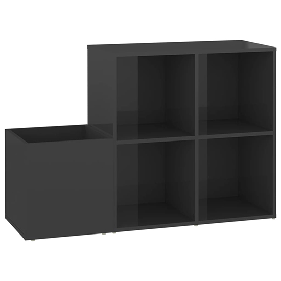Bedros High Gloss Shoe Storage Bench With 4 Shelves In Grey