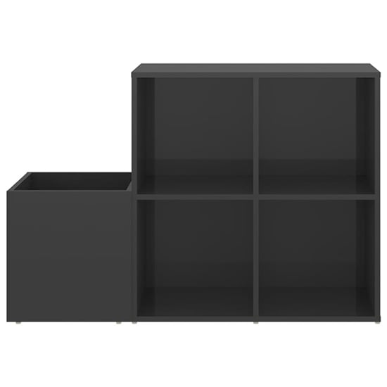 Bedros High Gloss Shoe Storage Bench With 4 Shelves In Grey Furniture