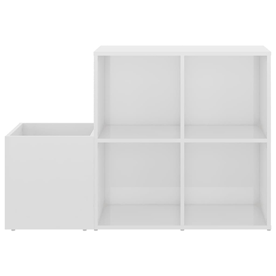 Bedros High Gloss Shoe Storage Bench With 4 Shelves In White
