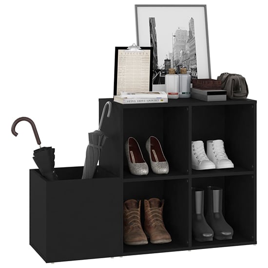 Bedros Wooden Hallway Shoe Storage Cabinet In Black_2
