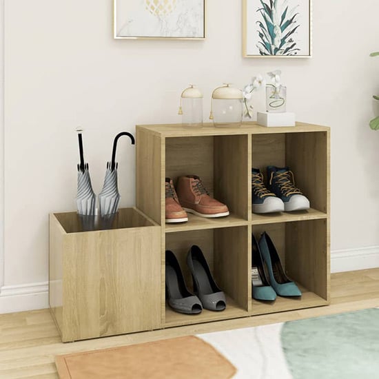 Photo of Bedros wooden hallway shoe storage cabinet in sonoma oak