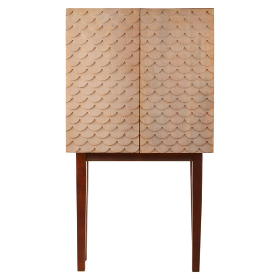 Beemim Wooden Storage Cabinet With 2 Doors In Natural And Brown