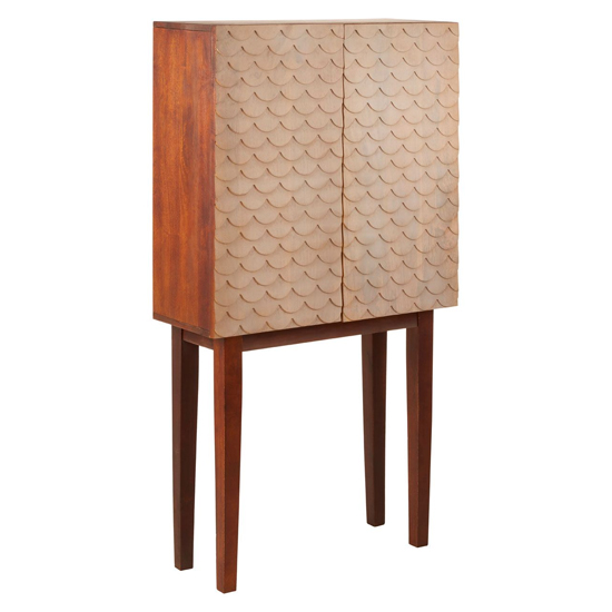 Read more about Beemim wooden storage cabinet with 2 doors in natural and brown