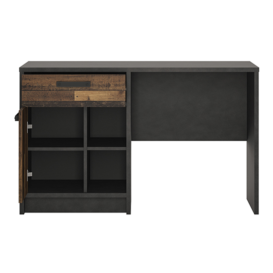 Beeston Wooden Laptop Desk With 1 Door 1 Drawer In Walnut