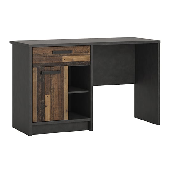Read more about Beeston wooden computer desk with 1 door 1 drawer in walnut
