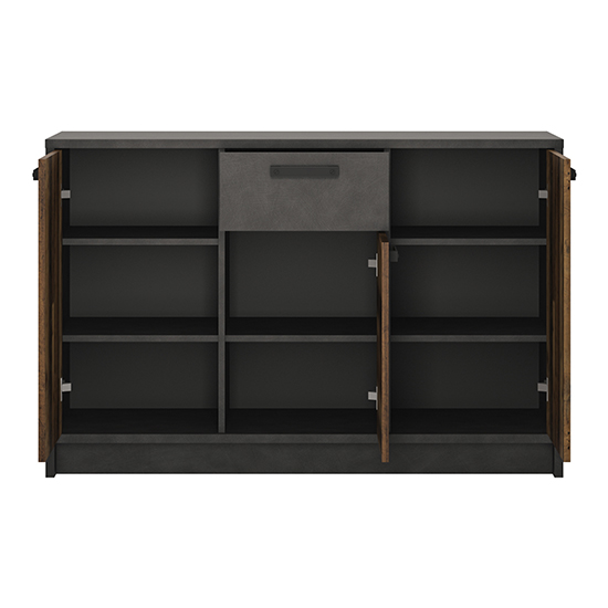 Beeston Wooden Sideboard With 3 Doors 1 Drawer In Walnut