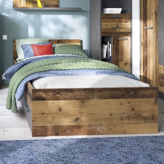 Product photograph of Beeston Wooden Single Bed In Walnut from Furniture in Fashion