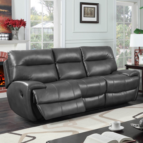 Read more about Beil leathergel and pu recliner 3 seater sofa in grey