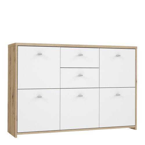 Beile Sideboard 5 Doors 2 Drawers In Artisan Oak And White